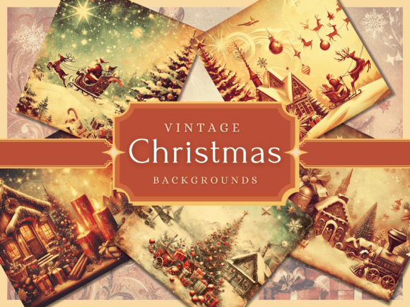 38 Vintage Christmas Digital Papers for Timeless Festive Design