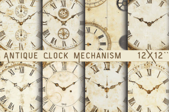 Antique Clock Mechanism Paper: A Designer's Asset