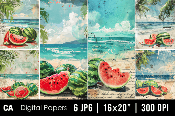 Charming Vintage Watermelon Journal Pages for Summer Crafts