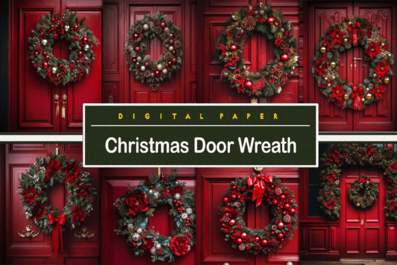 Christmas Door Wreath: Elevating Festive Digital Design