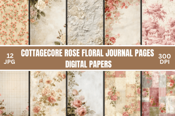 Cottagecore Rose Floral Journal Pages: A Vintage Designer's Toolkit