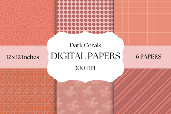 Dark Coral Digital Papers: Sophistication for Your Projects