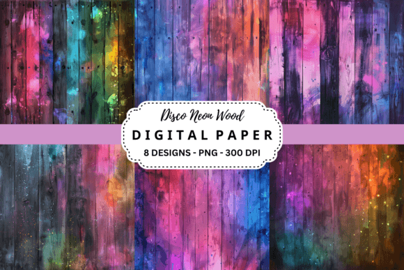 Disco Neon Wood Background: A Bold Fusion of Texture and Glow