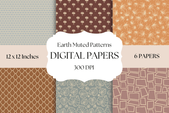 Earth Muted Patterns: Digital Papers for Authentic Design