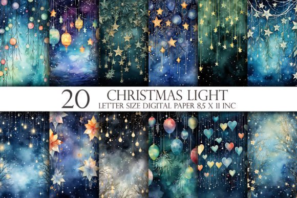 Elevate Your Holiday Crafts with Christmas Lights Digital Paper