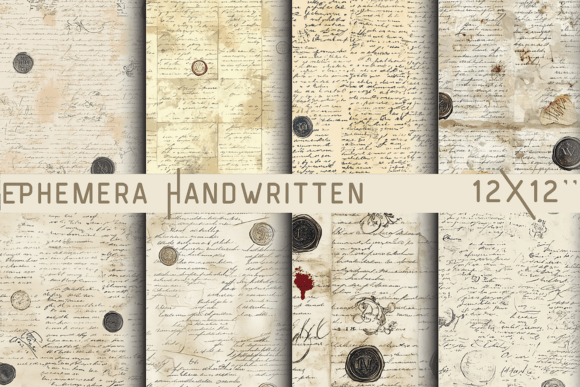 Ephemera Handwritten Script Wallpaper: Vintage Texture for Modern Projects