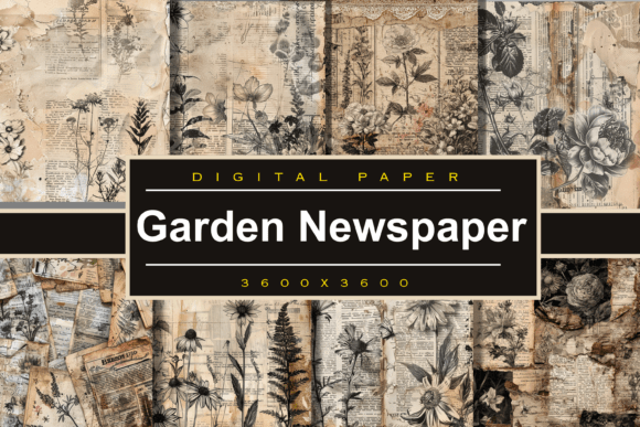 Garden Newspaper Gothic Ephemera: A Dark Botanical Narrative