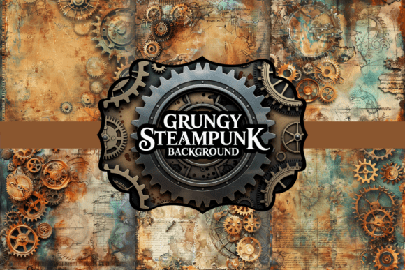 Grungy Steampunk Background: Industrial Charm for Creative Projects