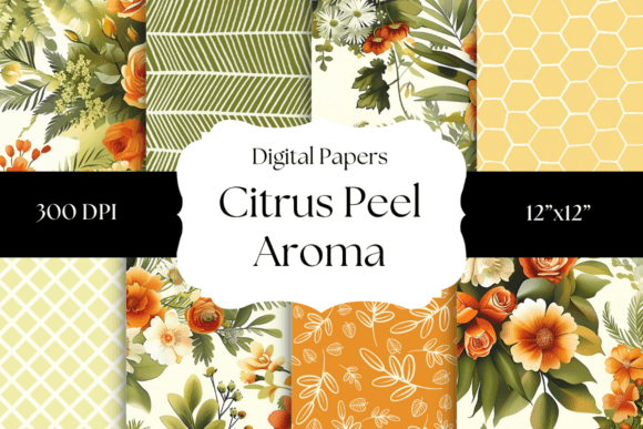 Infuse Energy: The Citrus Peel Aroma Digital Papers