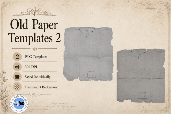 Old Paper PNG Templates 2: Instant Aged Texture