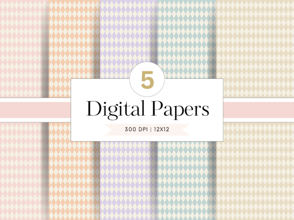 Pastel Harlequin Digital Papers: A Designer's Soft Touch