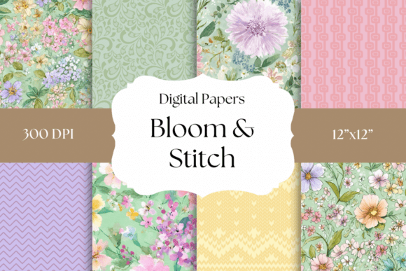 Spring Stitch & Flower Digital Papers: A Fresh Take on Craft Design