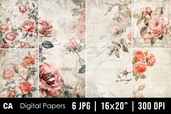 Timeless Elegance: Using Vintage Pastel Rose Journal Pages in Your Work