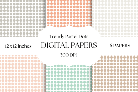 Trendy Pastel Dots Digital Papers: Modern Design Assets