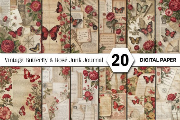 Vintage Butterfly & Rose Junk Journal: A Creative Toolkit