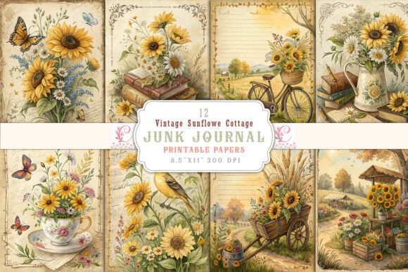 Vintage Sunflower Cottage Junk Journal: A Creative Asset Review
